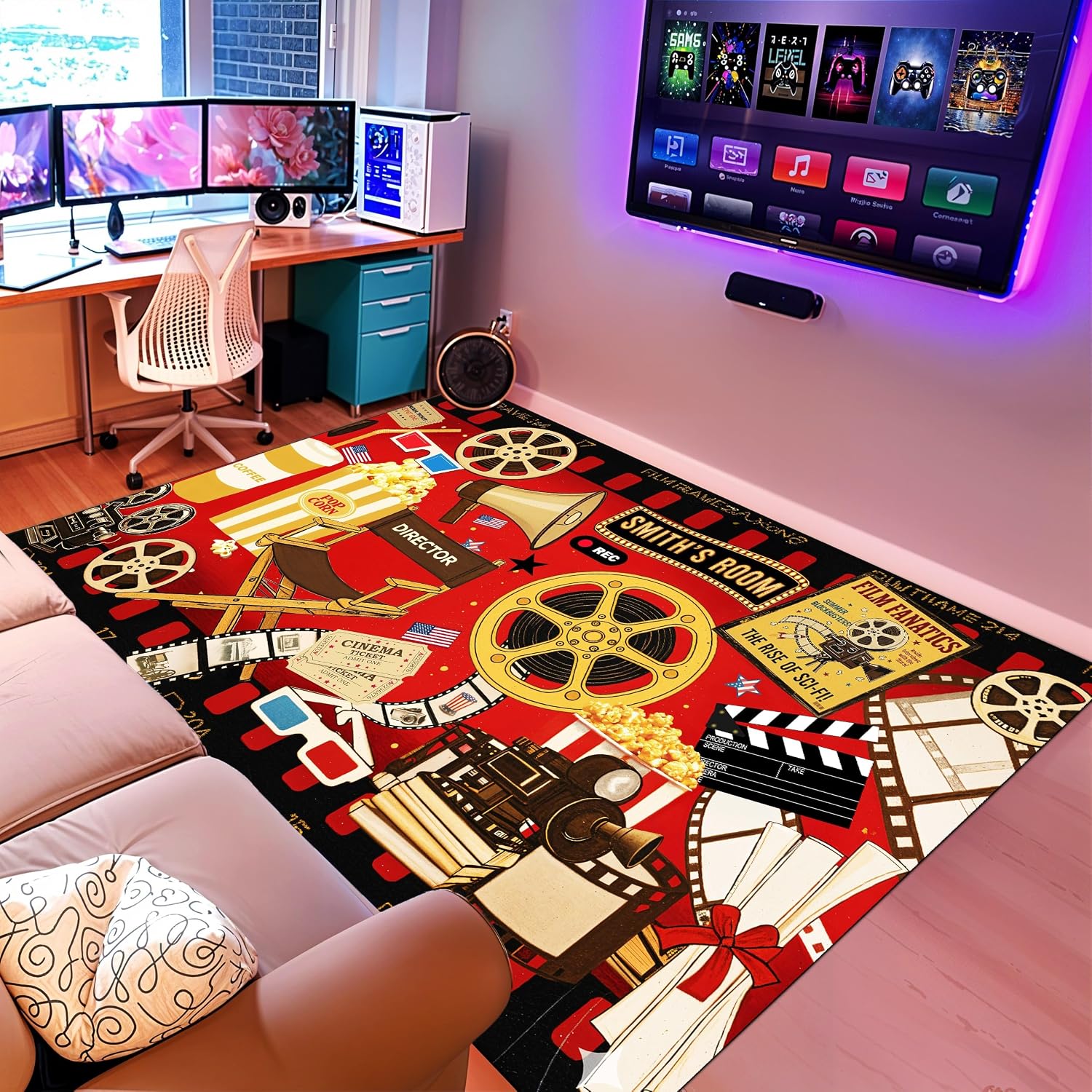 Custom Name Cinema Theme Carpe - Home Cinema Night ulasan dan harga