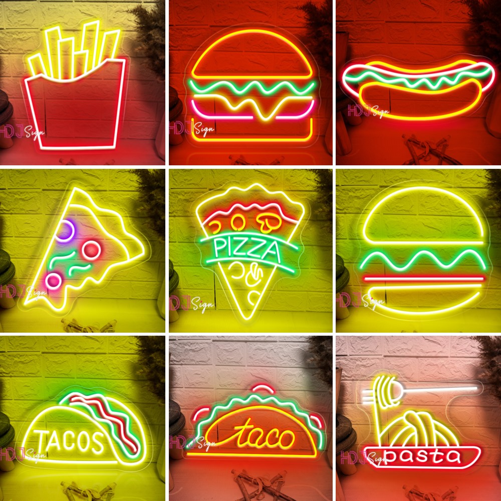 Chips Neon Light Led Lights Fr - Home Cinema Food ulasan dan harga