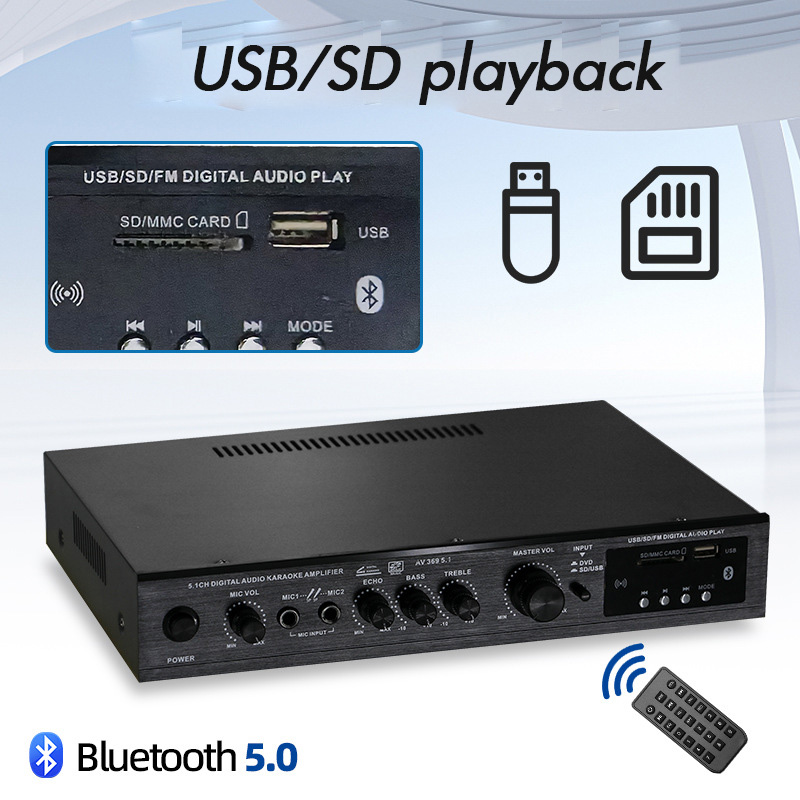 Bluetooth 5.1 Sound Speaker Am - Home Cinema Receiver ulasan dan harga