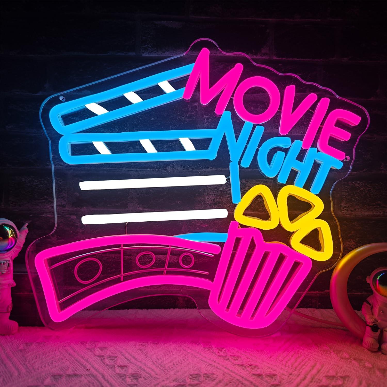 Movie Night Neon Sign USB Dimm - Home Cinema Night ulasan dan harga