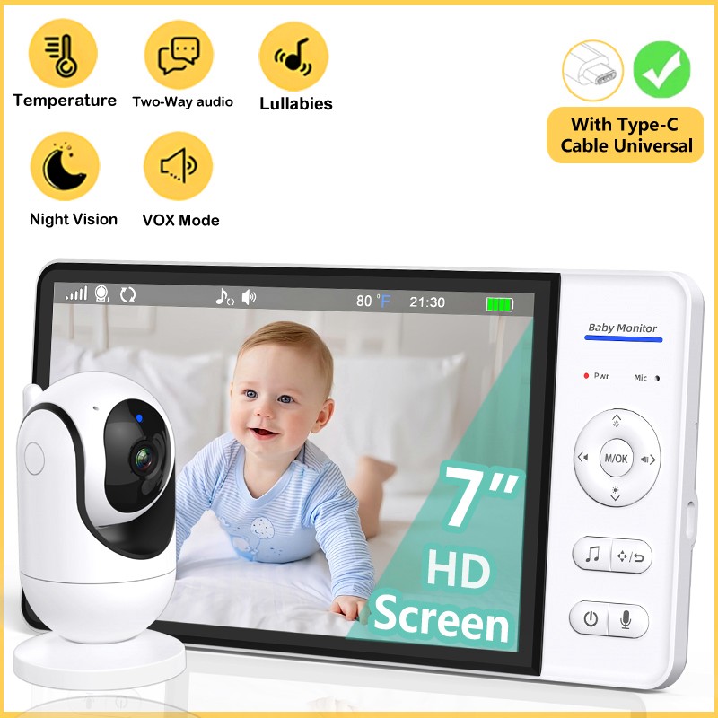 No WiFi 7 Inch Baby Monitor 2- - Home Cinema Wireless ulasan dan harga