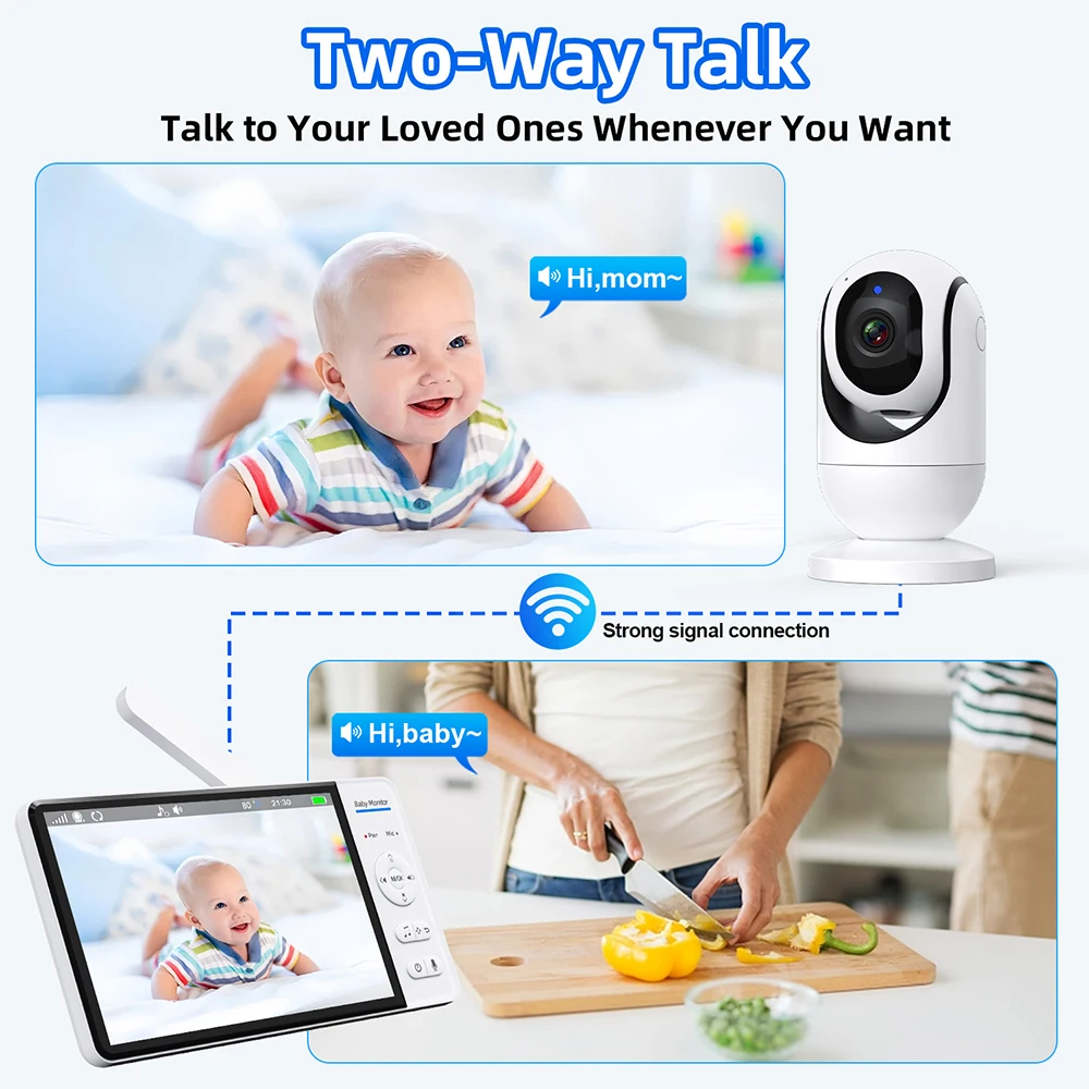 No WiFi 7 Inch Baby Monitor 2- - Home Cinema Wireless ulasan dan harga