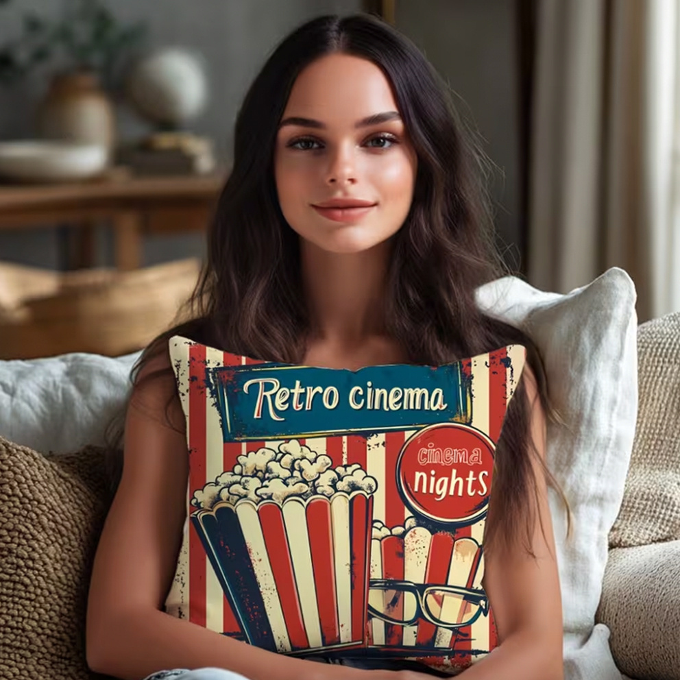 4pcs Retro Vintage Pillow Case - Home Cinema Food ulasan dan harga