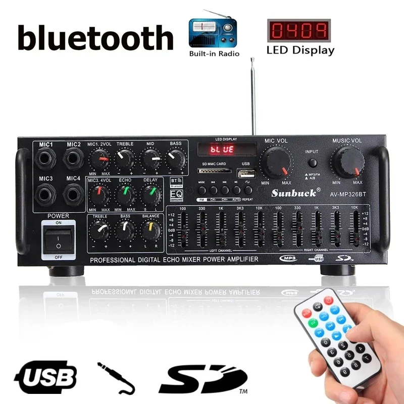 2000W bluetooth Audio Power Am - Home Cinema Receiver ulasan dan harga