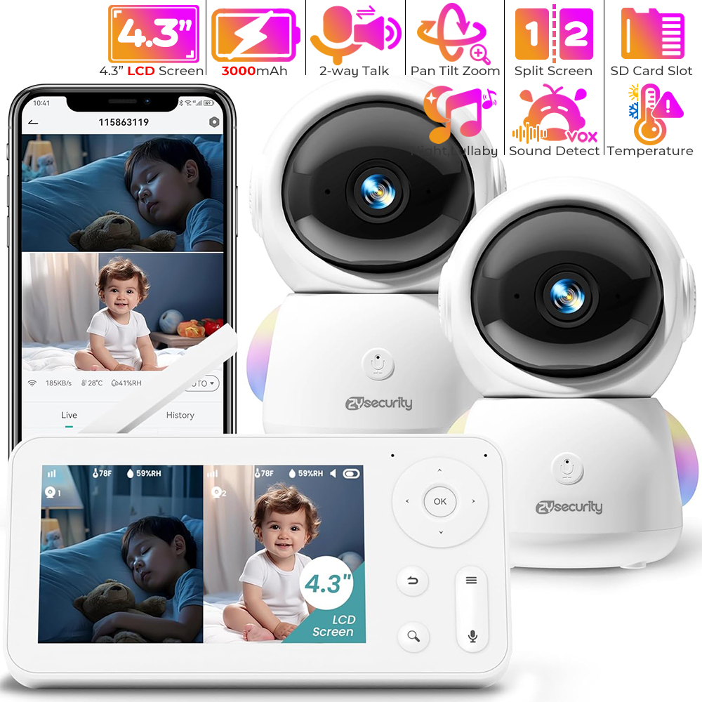 2K Baby Monitor with 2 Cameras - Home Cinema Wireless ulasan dan harga
