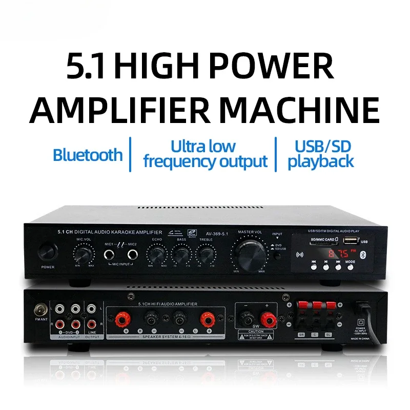 AV-369BT Bluetooth 5.1 Sound S - Home Cinema Receiver ulasan dan harga